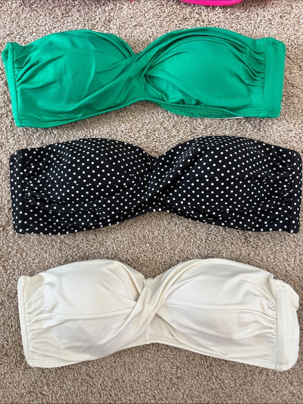 Lot of 10 Women’s Bandeau Bikini Tops, Multiple Colors, Size Small